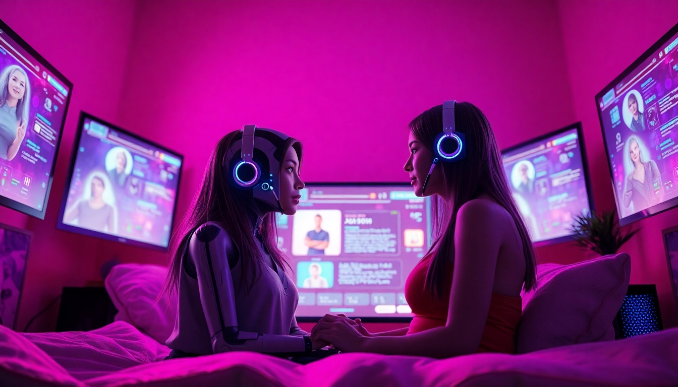 Engaging scene of AI character in cozy digital space showcasing ai chat porn interactions.